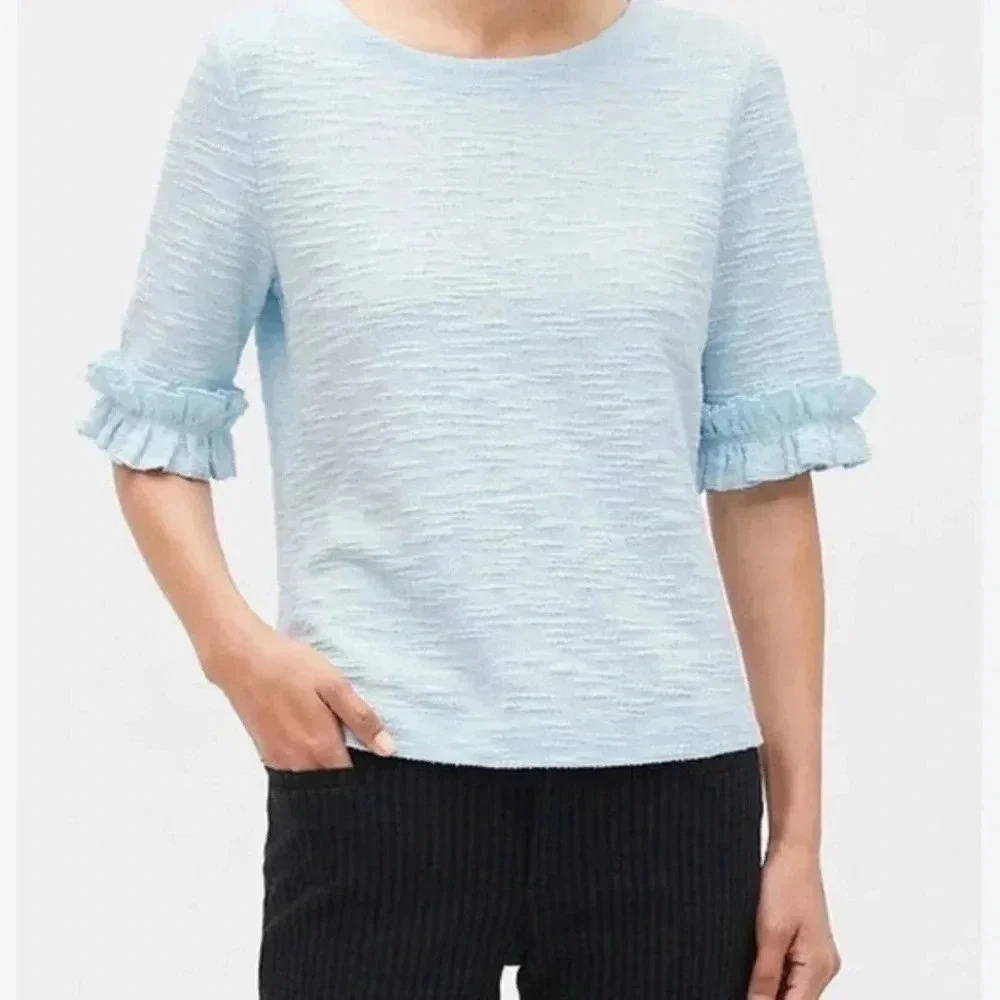 BANANA REPUBLIC Boucle Ruffle Cuff Top